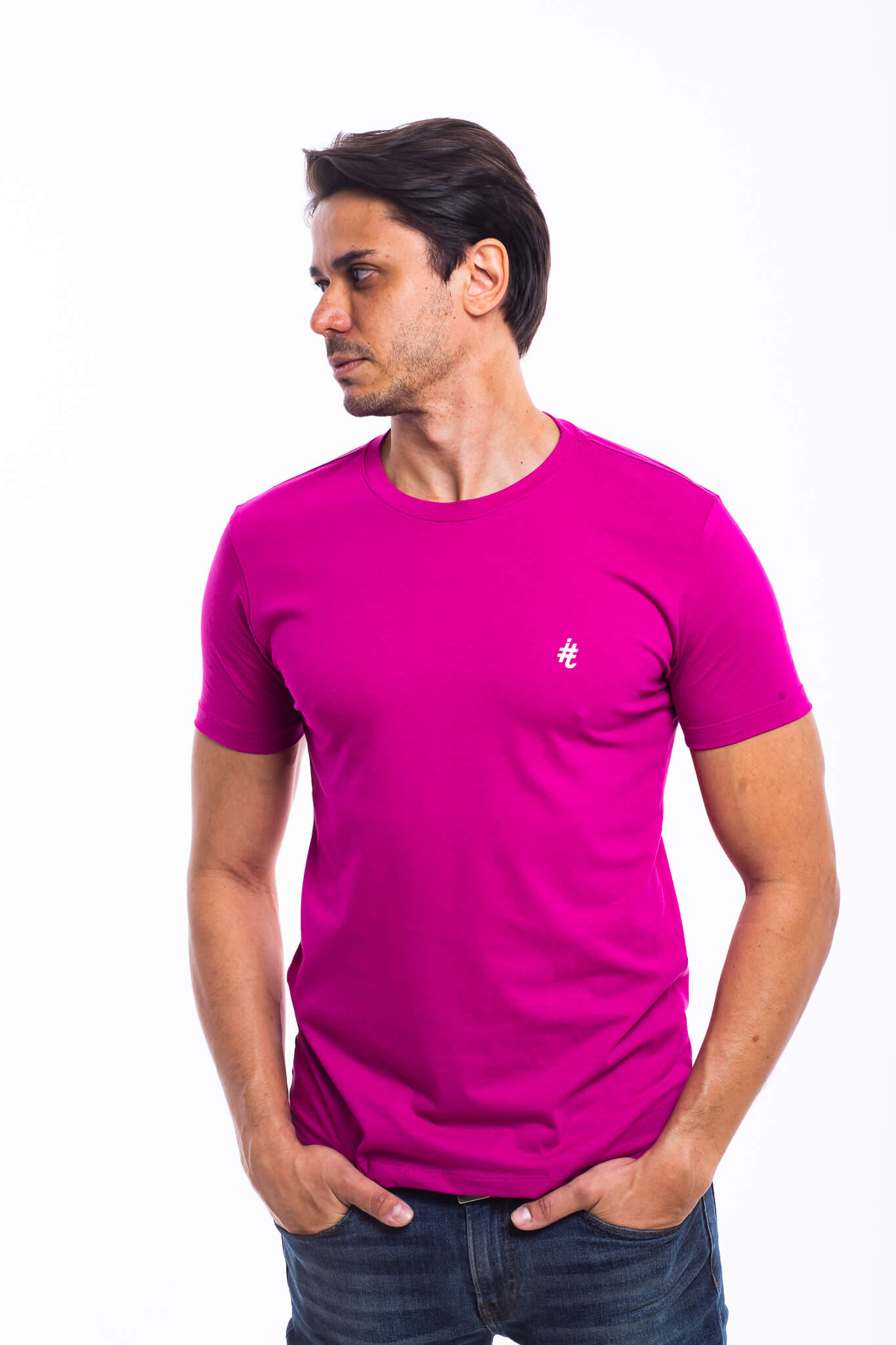 Tshirt itals Algodão Egípcio Básica Pink