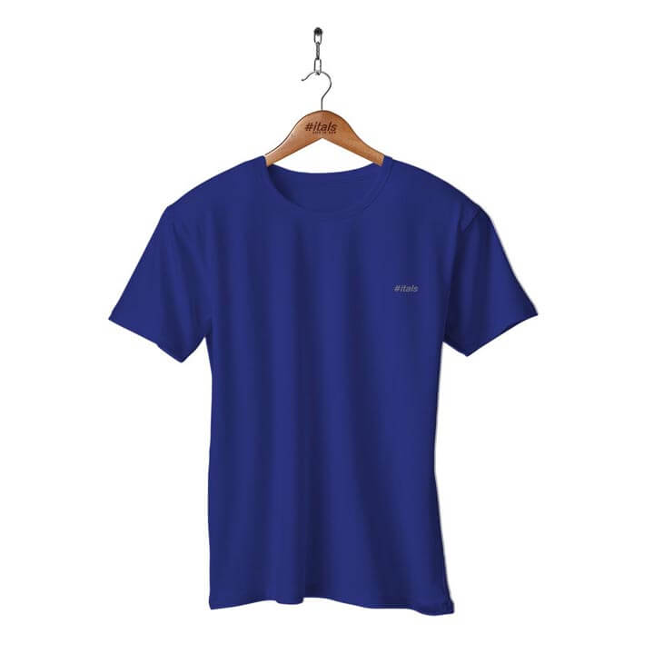 T-Shirt #itals Algodão Egípcio Básica Azul