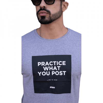 Camiseta itals Practice what you post