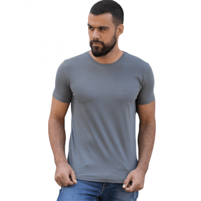 T-Shirt itals Algodão Egípcio Básica Cinza
